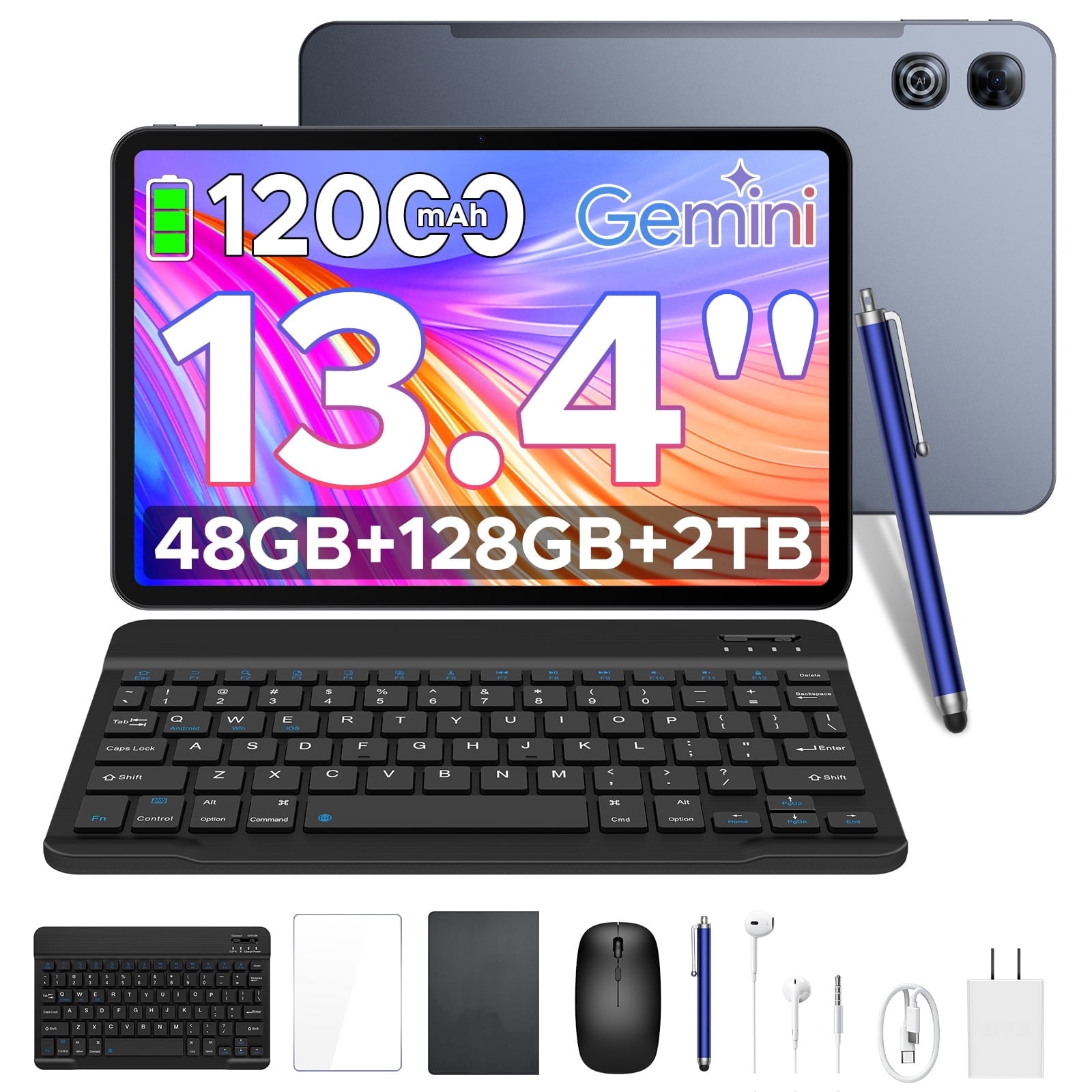 POCKAM P13 Gemini AI Android 16 Tablet,13.4 inch Tablets,48GB RAM