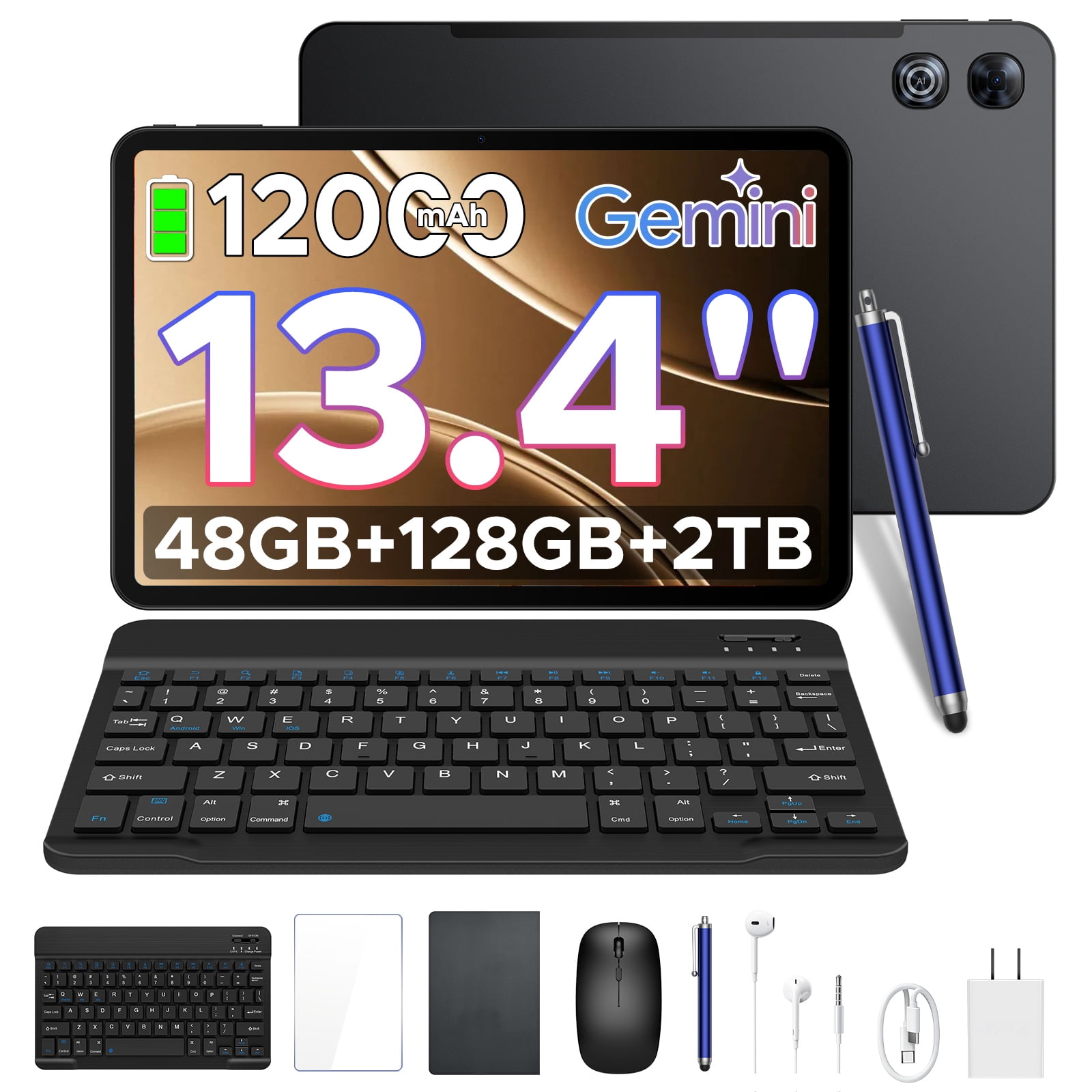 POCKAM P13 13.4 inch Tablets, 2.4K 120Hz Android 16 Tablet with