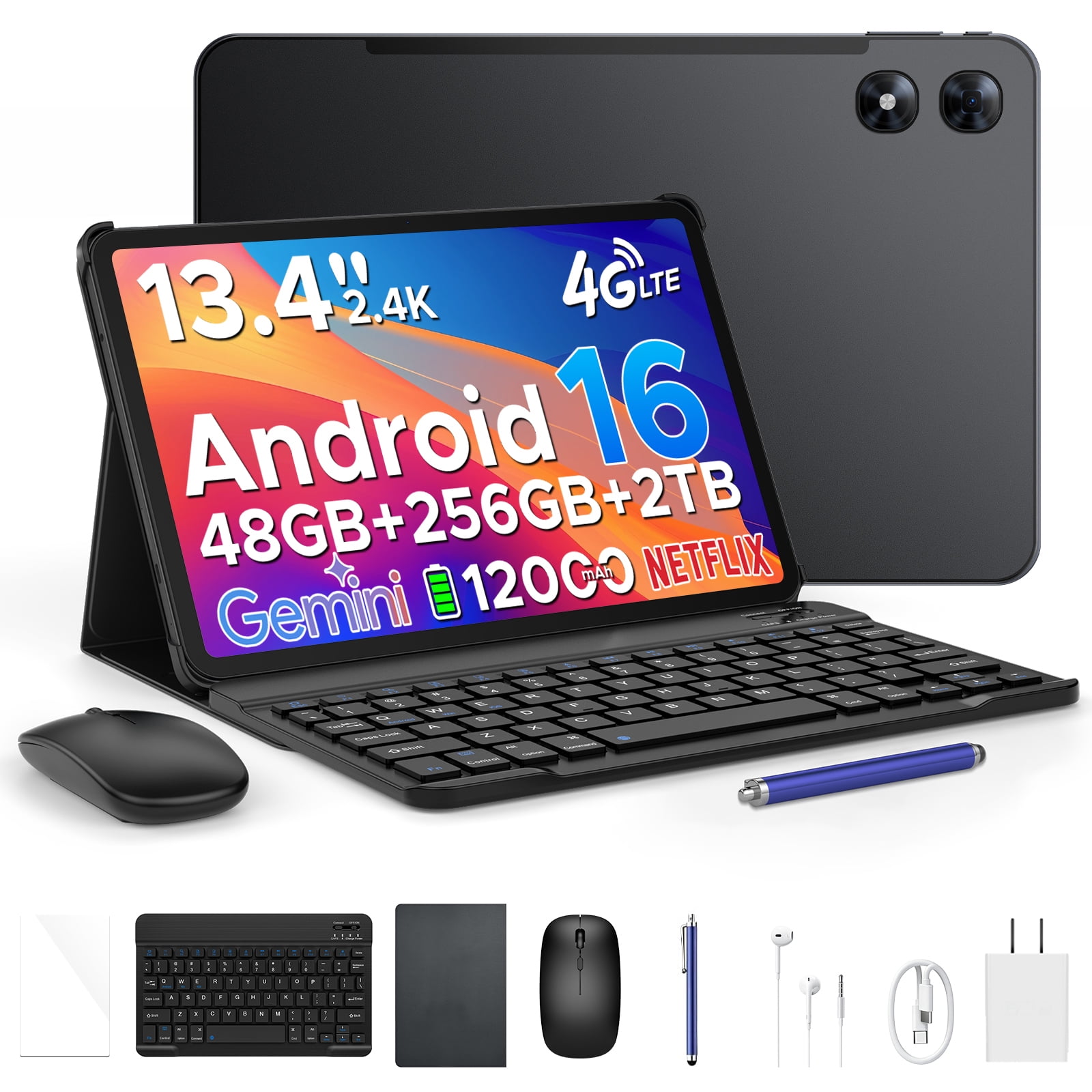 POCKAM P13 Pro Gemini AI Android 16 Tablet, 13.4 inch Tablet, 48GB
