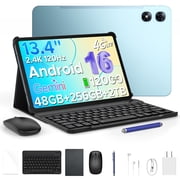 POCKAM P13 Pro Gemini AI Android 16 Tablet, 13.4 inch Tablet, 48GB RAM 256GB ROM, 120Hz, 12000mAh, 16MP+8MP, 7.7mm Body, 5G WiFi, 4G LTE, Tablet with Keyboard, Pen