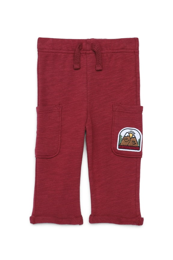 Baby Boy Slub French Terry Cloth Cargo Pants, 0M-24M
