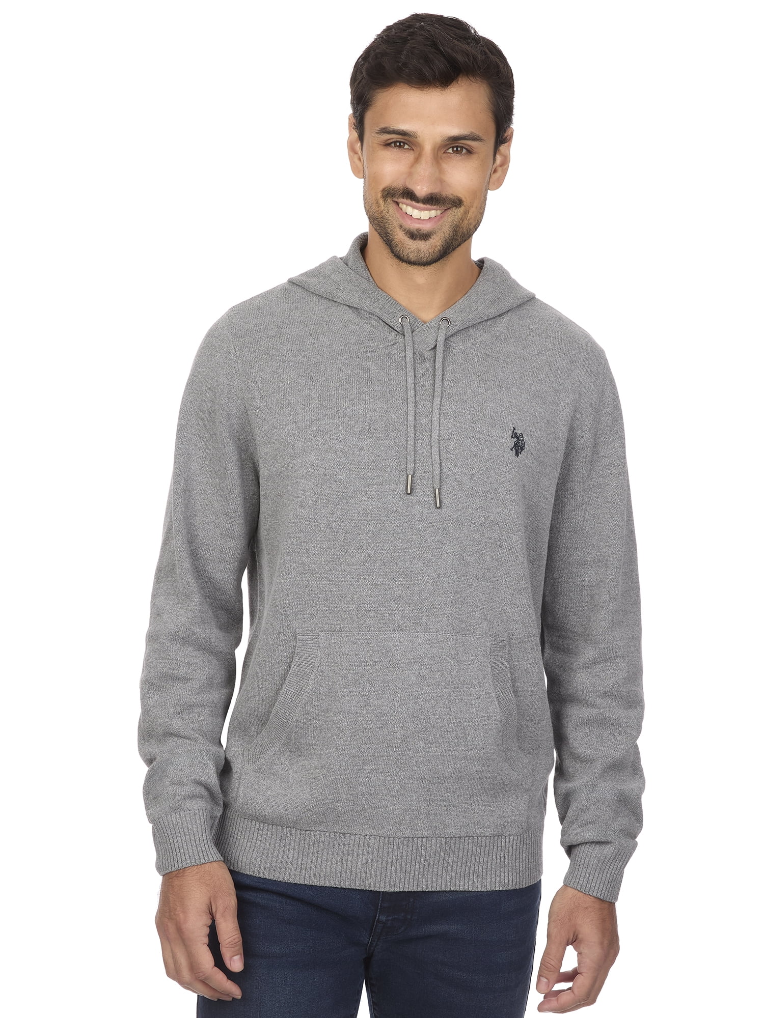 U.S. Polo Assn Men's Jersey Pullover Hoodie with Kangaroo Pocket Sweater