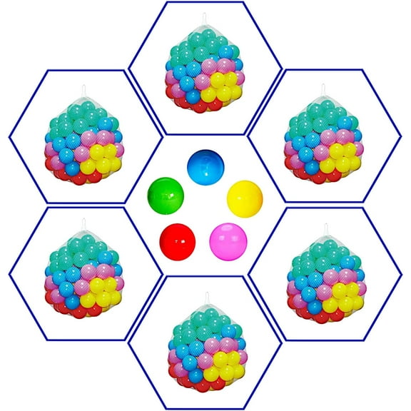 POCO DIVO 400 Pit Balls Crush-proof BPA Free Plastics Ball 5-Color Kids Play Non-Toxic 60mm Wonder Ball with Mesh Bag