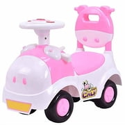POCO DIVO Baby Calf 3-in-1 Walker ركوب منخفض المقعد على لعبة انزلاق سيارة دفع مع الصوت - الوردي
