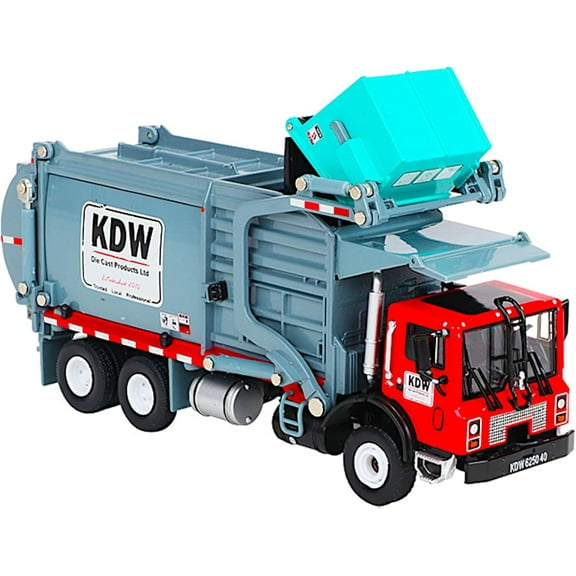 POCO DIVO Diecast 1/24 Garbage Truck, Metal Trash Vehicle Transporter, Heavy Alloy Waste Recycle Dumpster Car, Action Toy Education Scale Model, Kids Boy Girl STEM Gift Adult Collection, Grey
