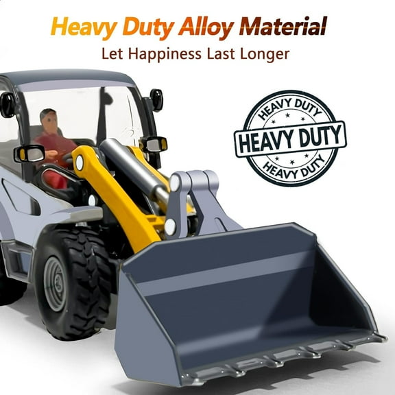 POCO DIVO Diecast 1/50 Wheel Loader, Metal Compact Dozer, Heavy Duty Alloy Engine Construction Truck, Action Toy Figure Scale Excavator Model, Kids Boys STEM Education Gift Adult Vehicle Collection