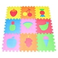 thumbnail image 1 of POCO DIVO Fruit Puzzle Play Mat 9-tile Rainbow EVA Foam Kids Education Floor, 1 of 1
