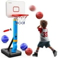 thumbnail image 1 of POCO DIVO Kids Basketball Hoop, Adjustable Height Goal Stand, Indoor Outdoor Toddler Classic Sports, Mini Portable Backyard Game 4-Balls Set, Boy Girl Toy Gift Adult Poolside Party Play, Blue 103, 1 of 3