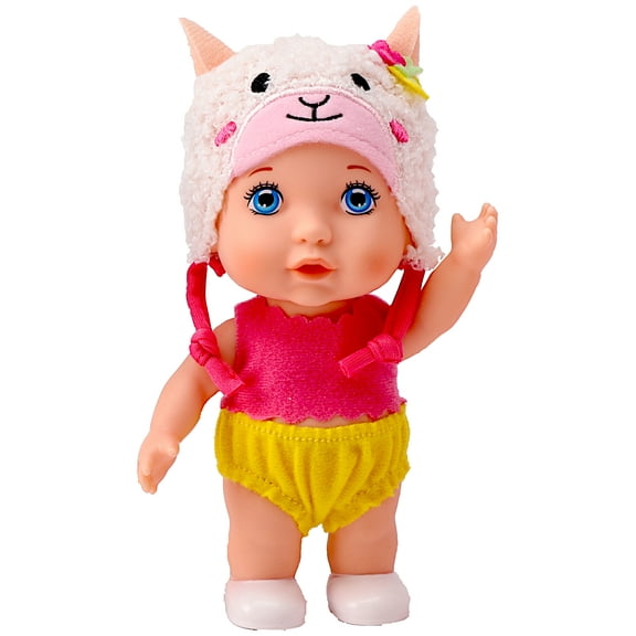 POCO DIVO Lamb Baby Hat Cherub Doll, 6-inch Cute Toddler Girls Boys with Cartoon Beanie, Happy Newborn Infant Toy Kid wear Animal Cap