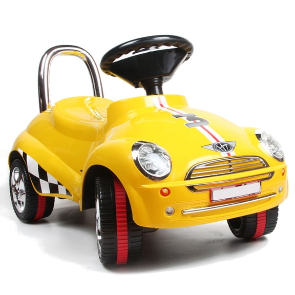 POCO DIVO Ride On Car Toy 3-in-1 Walker Scooter Pulling Cart with Sound & Light - Yellow