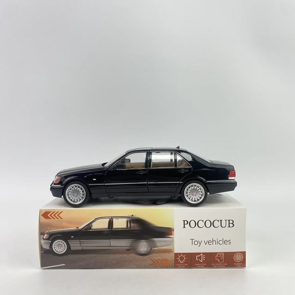 POCOCUB Toy vehicles,1:24 Model Cars, Die-cast Toy Cars with Light and Sound, Alloy Pull Back Car for Kids Adults Birthday Gift (Black-Silver)