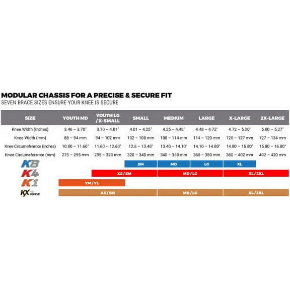 POD KX MX Offroad Knee Brace Under Sleeve Black MD/LG