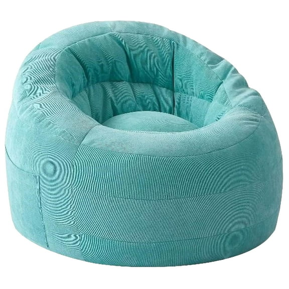 POD by Urban Shop, Soft Plush Corduroy Bean Bag Chair with Pocket, Turquoise