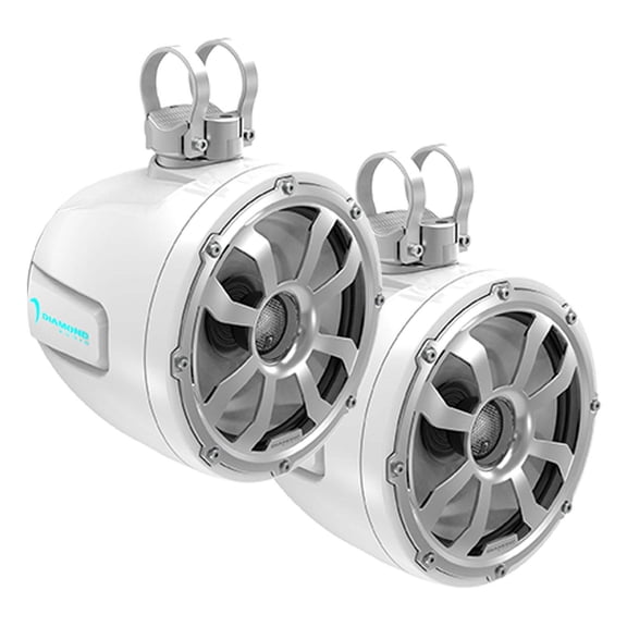 10" 2-Way Marine Tower Speaker w/Titanium Dome Tweeter (White) - POD10F4W