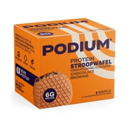 PODIUM Protein Stroopwafel, Pre & Post Workout Snack, Box of 8 Wafels, Chocolate Brownie