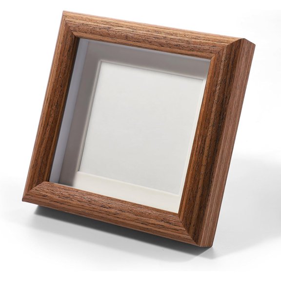 PODJEH-4x4 Shadow Box Picture Frame Small Shadow Box Frame Display Case Picture Frames Made of Solid Wood to Hang Memory Sports Memorabilia, Medals, Wedding, Pins, Awards, Tickets and Photos
