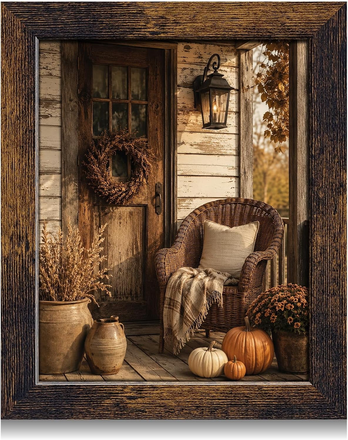 PODJEH-8x10 Picture Frame, Vintage Rustic, Real Glass, Antique Brown ...