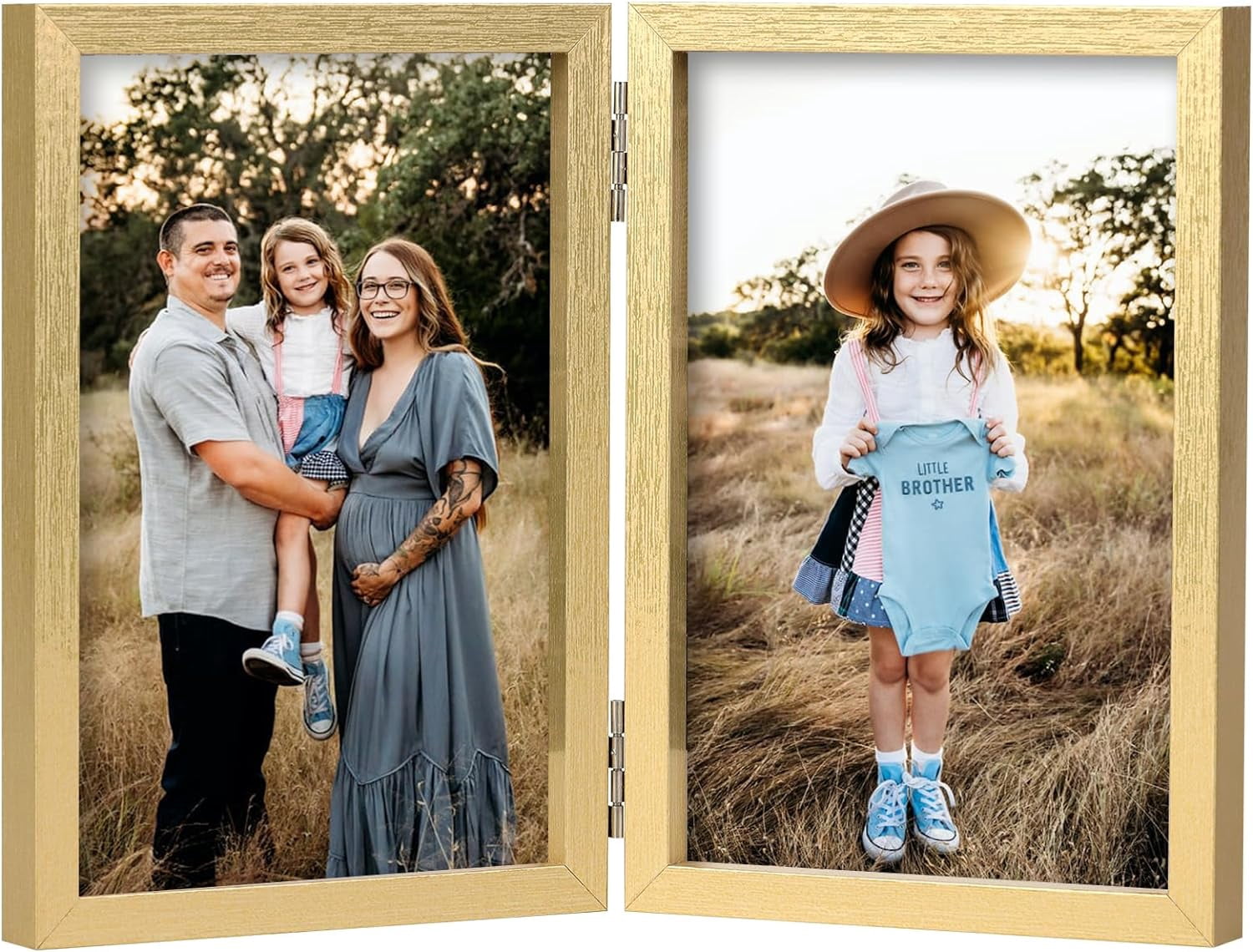 PODJEH-Double 4x6 Picture Frame Hinged Folding Photo Frame with Glass ...