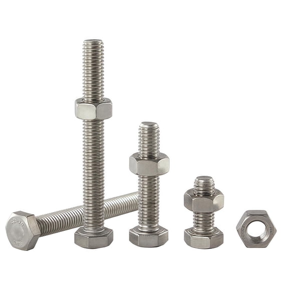 Ms Thread Bolt PODJEH-M8-1.25x20mm Hex Bolt and Nut Kit 15set, 304 Stainless Steel (A2 ...