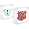 Small Wallet Screen PODJEH-Mini Clear Picture Frame 2x2 inch, Magnetic Acrylic Frame Double ...