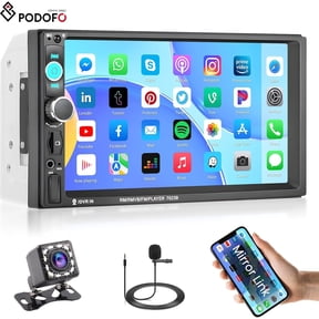 Podofo 7 in Double Din Car Stereo Radio Mirrolink Bluetooth Backup Camera