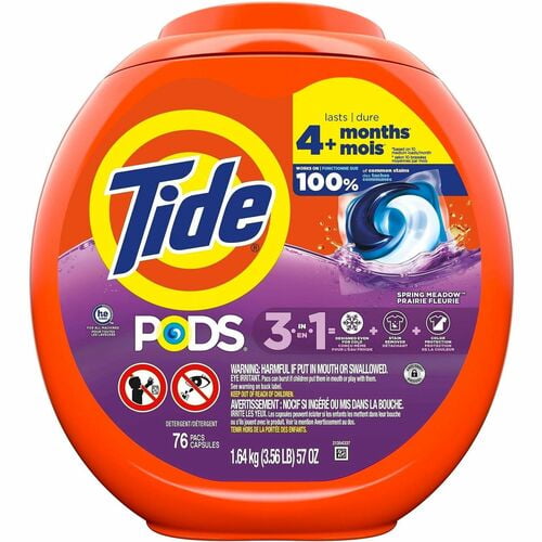 (4 pack) Tide PODS Laundry Detergent Soap Pacs, Spring Meadow Scent, 76 Count