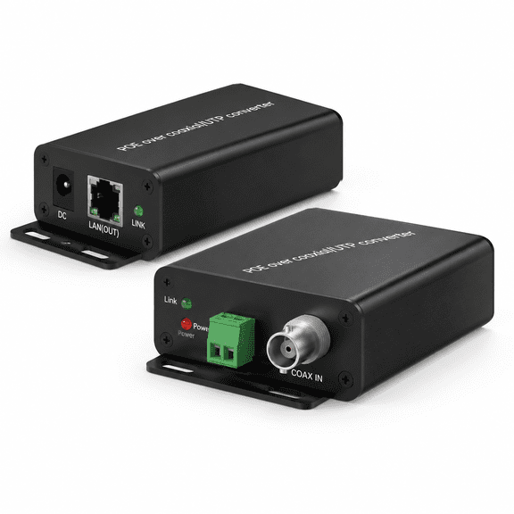 POE Over Coax IP Extender Converter, BNC to Ethernet, 3280ft Transmission Range