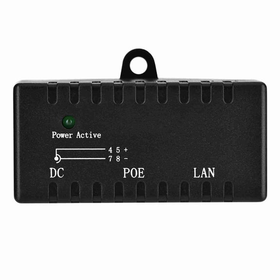 POE Splitter Power Over Ethernet Injector Adapter For LAN Network - Black, 10/100 Mbps RJ45