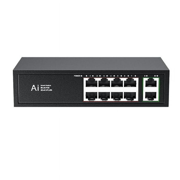 POE Switch 100Mbps Ethernet Switch POE Splitter IEEE 802.3af/At for IP Camera Wireless AP Wifi Router US Plug 10 Ports