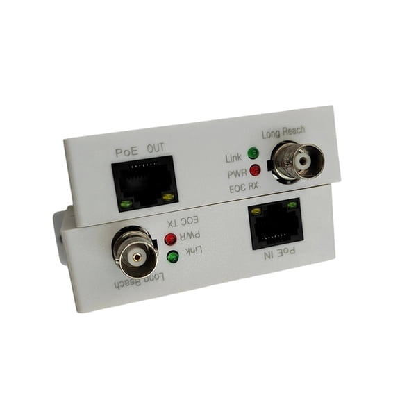 POE over Coax EOC Converter IP over Coax Max 3000ft Power and Data Transmission over Regular RG59 Coaxial Cable
