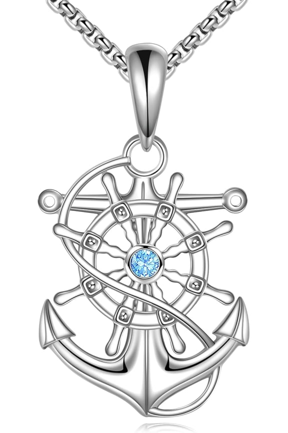 Anchor Necklace 925 Sterling Silver Nautical Navy Necklaces Inspirational Anchor Jewelry Gifts for Travelers Graduates Sailors
