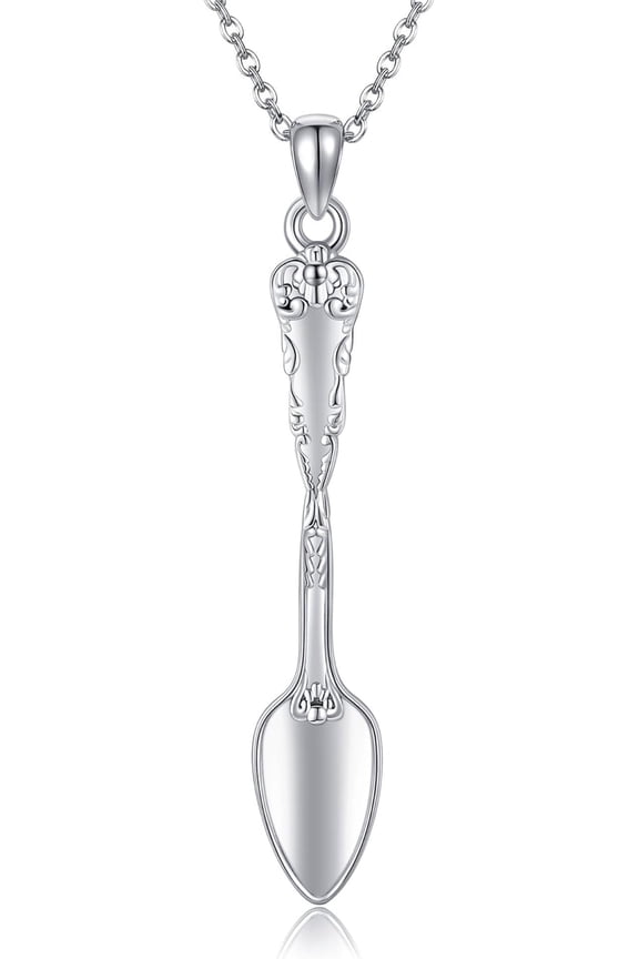 Spoon Necklace 925 Sterling Silver Spoon Pendant For Women Mom Tableware Jewelry With Present Box