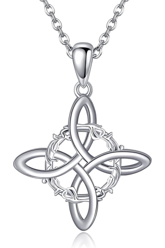 Witch Knot Nudo De Bruja Necklace 925 Sterling Silver Witch Knot Pendant Jewelry Gifts for Women
