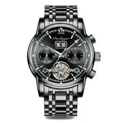 POEDAGAR Business Watch Men Automatic Mechanical Tourbillon Watch Luxury Fashion Stainless Steel Sport Watches Relogio Masculino