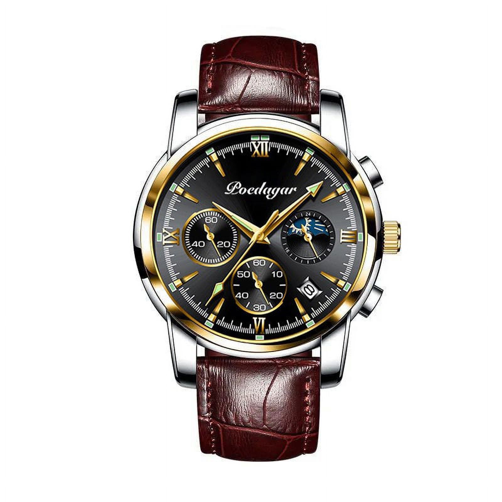 Reloj de hombre casual de moda, marca de lujo, correa de cuero azul, deportivo, resistente al agua, de cuarzo