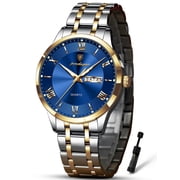 POEDAGAR Fashion Stainless Steel Mens Quartz Watches Waterproof Luminous Week Date Sports Man Wrist Watch