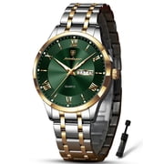 POEDAGAR Fashion Stainless Steel Mens Quartz Watches Waterproof Luminous Week Date Sports Man Wrist Watch