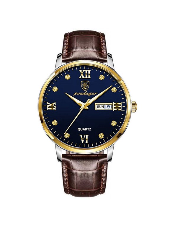 Luxury Casual Top Brand Business Male Watches Date Week Waterproof Luminous Leather Dress Men's Watch Relogio Masculino