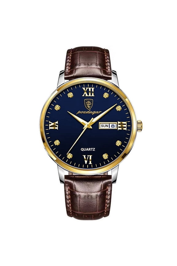 Luxury Casual Top Brand Business Male Watches Date Week Waterproof Luminous Leather Dress Men's Watch Relogio Masculino