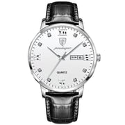 POEDAGAR Luxury Casual Top Brand Business Male Watches Date Week Waterproof Luminous Leather Dress Mens Watch Relogio Masculino