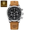 thumbnail image 1 of Poedagar Luxury Man Leather Quartz Watch Waterproof Chronograph Luminous Men's Casual Wristwatch, 1 of 5
