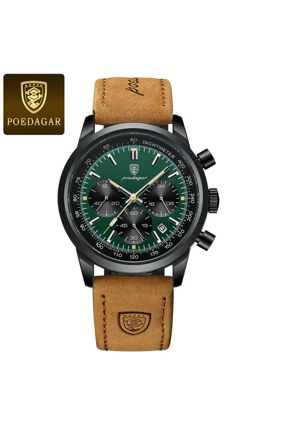 Luxury Man Watch High Quality Waterproof Chronograph Luminous Men's Wristwatch Leather Men Quartz Watches Casual Clock