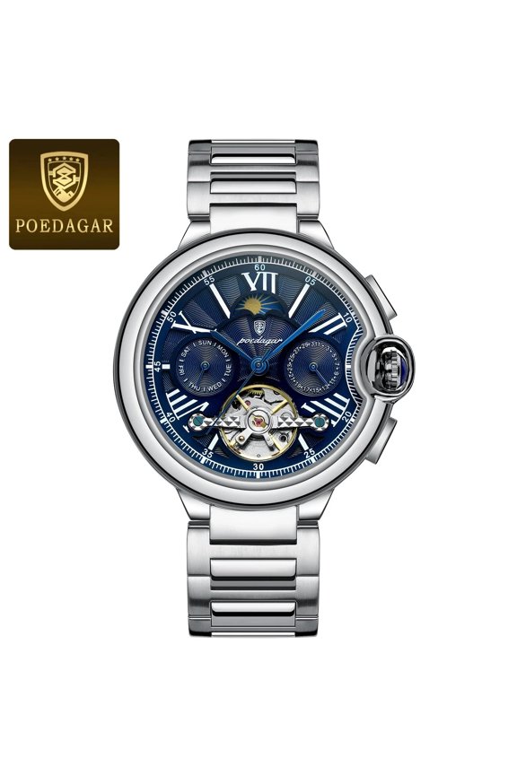 POEDAGAR Luxury Man Watch Hollow Tourbillon Automatic Mechanical Men Watch NEW*
