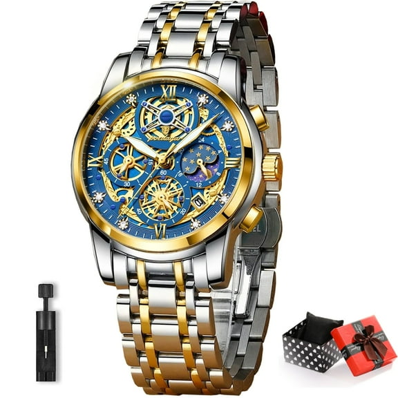 POEDAGAR Luxury Man Watch Waterproof Luminous Chronograph Date Stainless Steel Quartz Male Watches Reloj