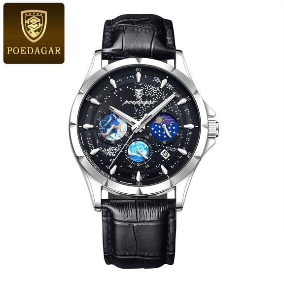 POEDAGAR Luxury Man Wristwatch Luminous Waterproof Chronograph Date Men Watch Stainless Steel Men's Quartz Watches Reloj Hombre