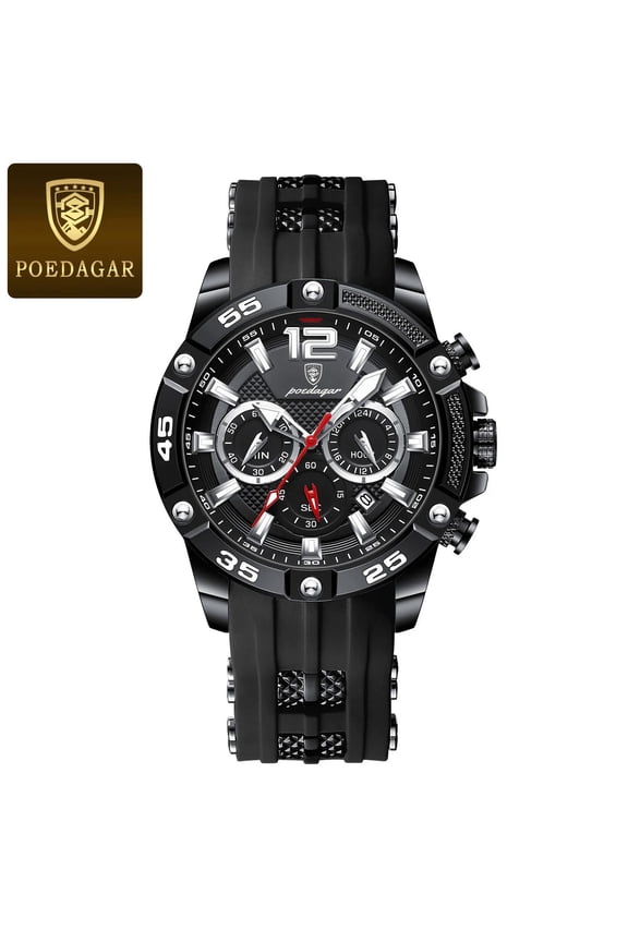 Luxury Man Wristwatch Sports Chronograph Silicone Strap Men Watches Waterproof Luminous Date Men's Quartz Watch Fashion