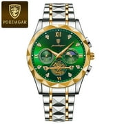 POEDAGAR Luxury Man Wristwatch Waterproof Luminous Chronograph Watch for Men Stainless Steel Mens Quartz Watches