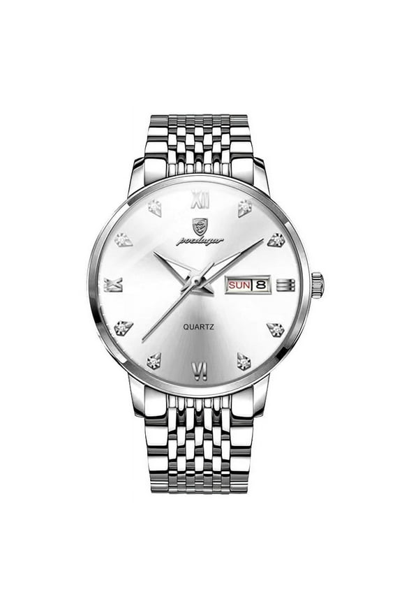 Luxury Men's Ultra Thin Watches Waterproof Luminous Date&Week Stainless Steel Men Watch Business Quartz Male Watch Gift