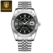 POEDAGAR معصم رياضي فاخر ساعات كوارتز مضيئة مع علبة هدايا