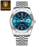 POEDAGAR معصم رياضي فاخر ساعات كوارتز مضيئة مع علبة هدايا